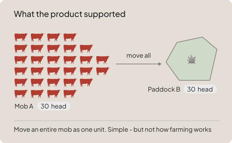 What the product supported: moving an entire mob as one unit