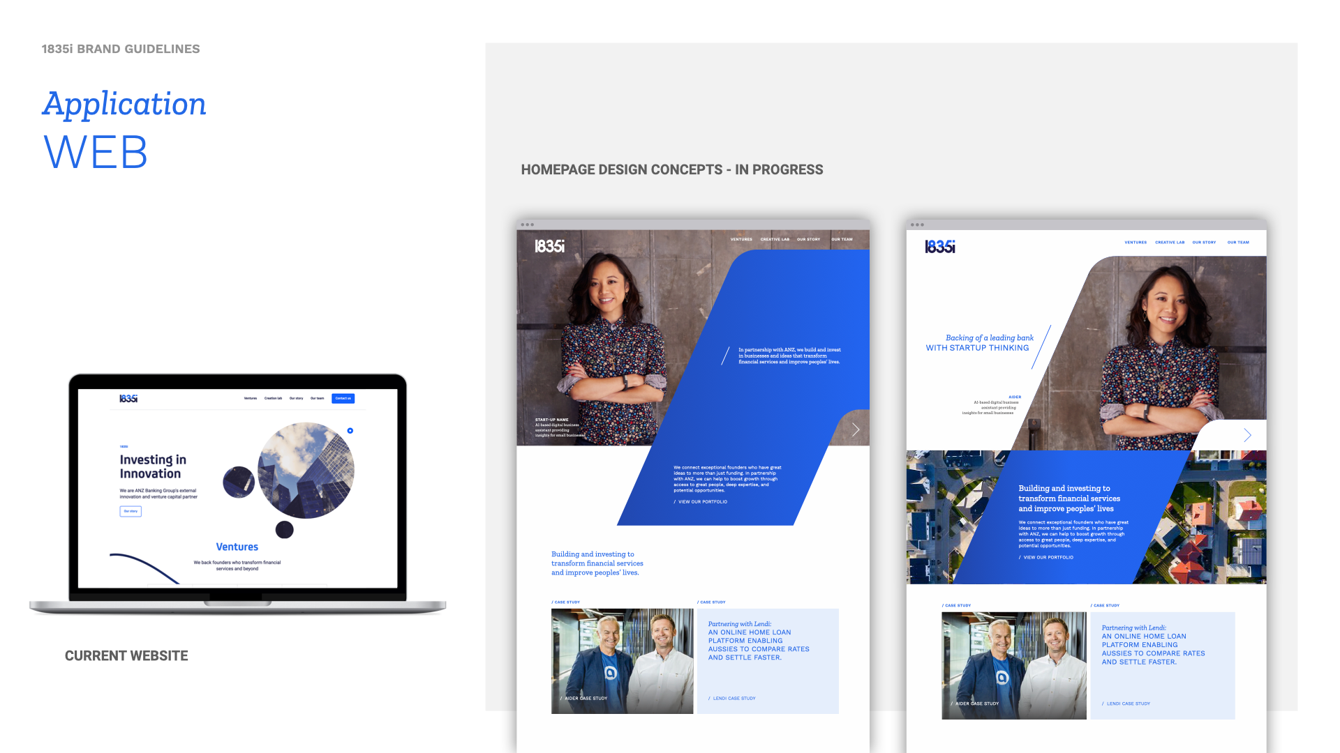 1835i brand guidelines – application web concepts