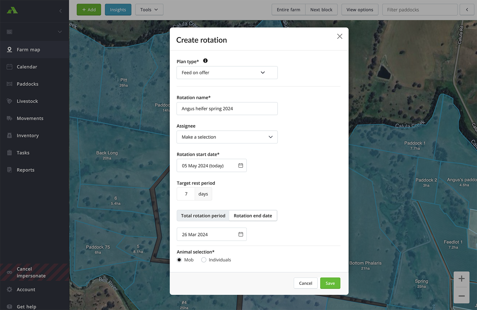 2 Create rotation: name, type & duration